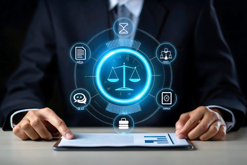 Symbolische Darstellung moderner Rechtstechnologie